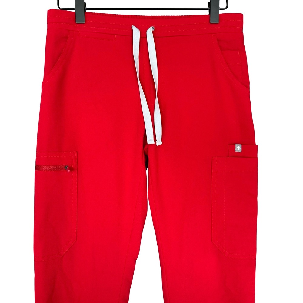 Figs High Waisted Yola Skinny Red Stretch Anti-Wrinkle Scrub Pants Size XXS - Picture 6 of 12